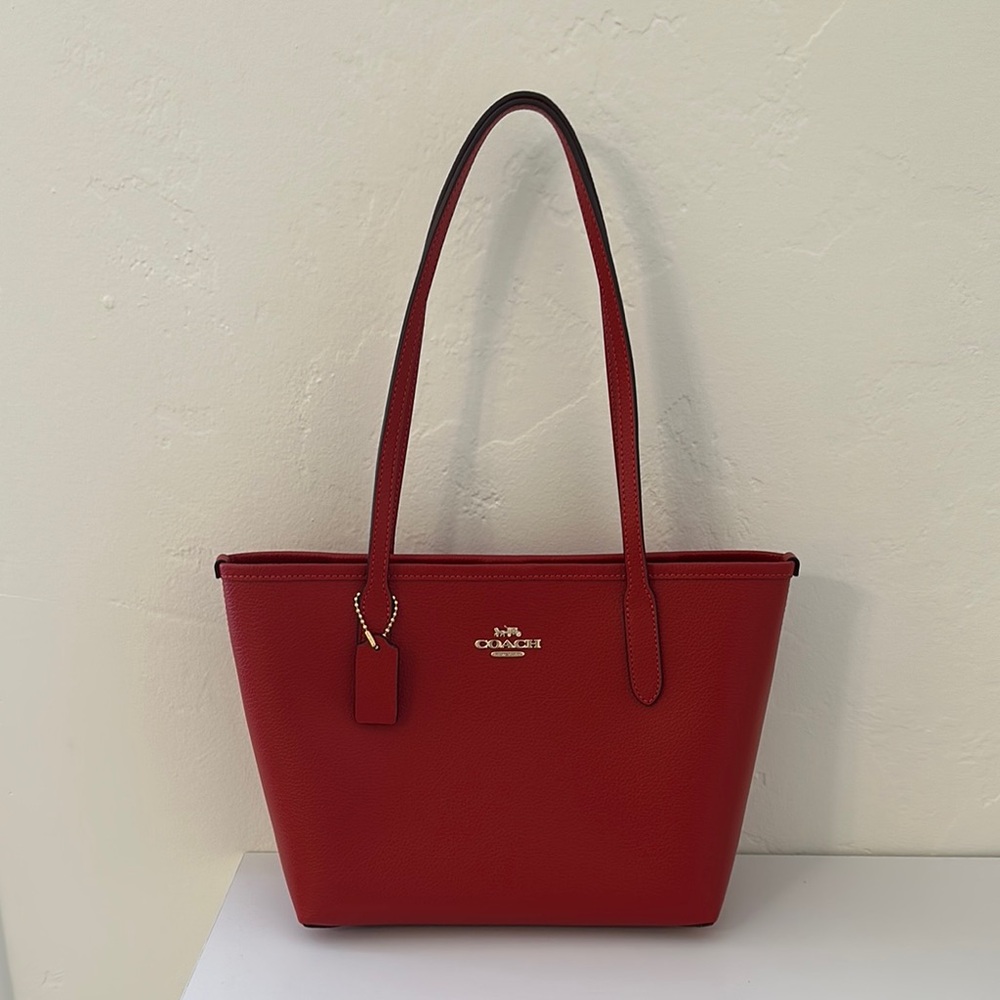 Coach Red Tote Bag with Elegant Design NWOT